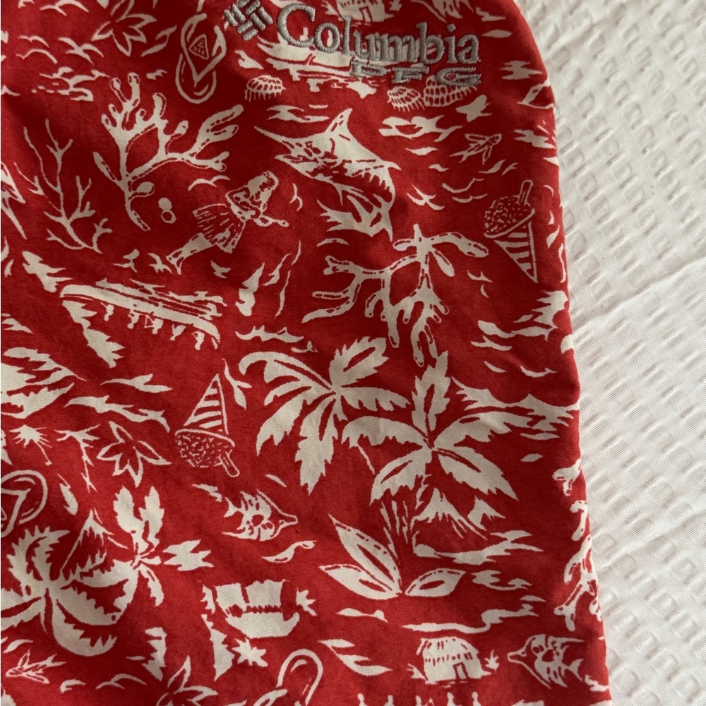 Columbia Red Tropical Print toddler Swim Suit Shorts - Picture 4 of 4